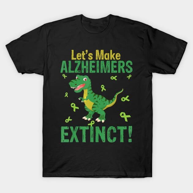 Let's make Alzheimers extinct Alzheimer awareness dinosaur Gift T-Shirt by thuylinh8